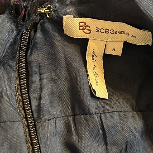 BCBGeneration Blue Purple Sleeveless V Neck Mini Dress Size 8 - Picture 5 of 10